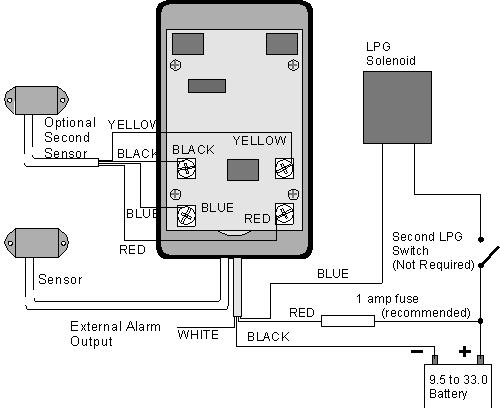 GD20 Gas Vapor Detector Internal Connection Diagram