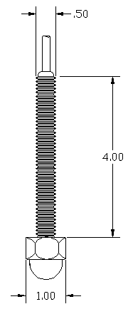 THT-1 bronze thru-hull temp. transducer dimensions