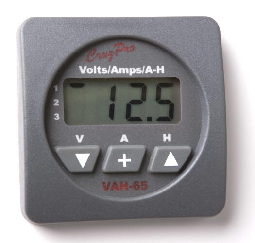 VAH65 Thee Bank Volts/Amps/Amp-Hour 		Monitor